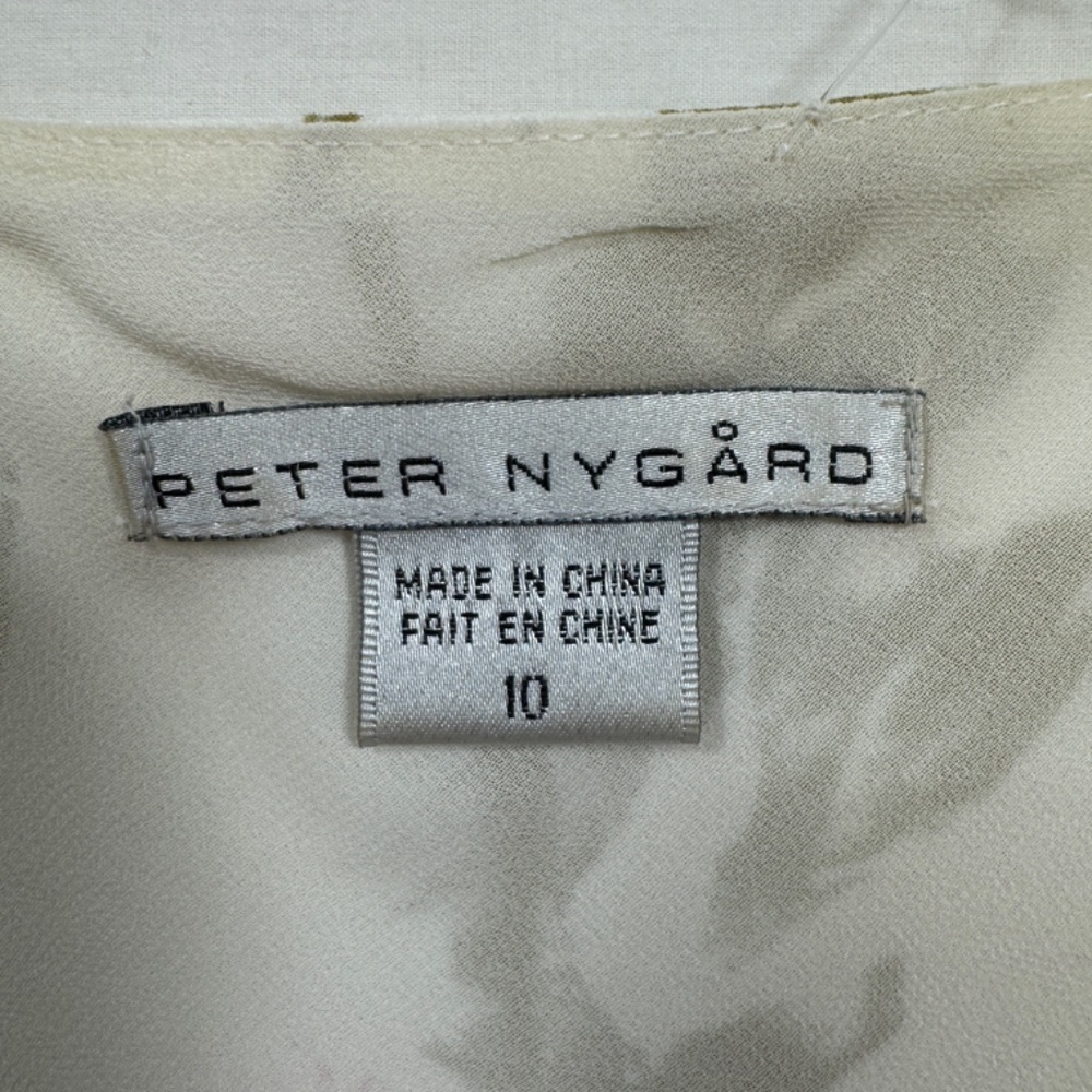 Peter Nygard Dress Womens Size 10 White Floral Spagetti Strap Chiffon Coastal - Picture 3 of 5